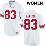 Women's Ohio State Buckeyes #83 Cormontae Hamilton White Nike NCAA College Football Jersey Copuon WQO2644XY